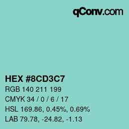 カラーコード: HEX #8CD3C7 | qconv.com