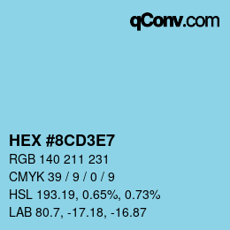 Color code: HEX #8CD3E7 | qconv.com