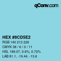 カラーコード: HEX #8CD5E2 | qconv.com