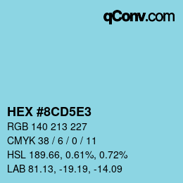 カラーコード: HEX #8CD5E3 | qconv.com