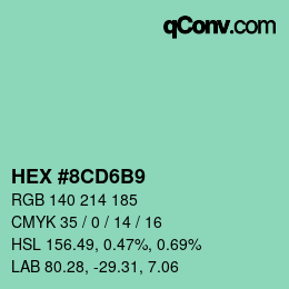 颜色代码: HEX #8CD6B9 | qconv.com