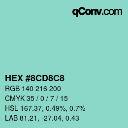 Color code: HEX #8CD8C8 | qconv.com