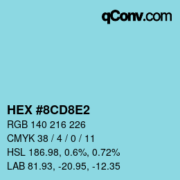 Código de color: HEX #8CD8E2 | qconv.com
