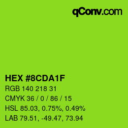 カラーコード: HEX #8CDA1F | qconv.com