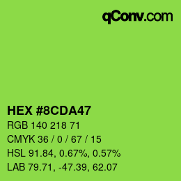カラーコード: HEX #8CDA47 | qconv.com
