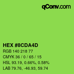 Color code: HEX #8CDA4D | qconv.com