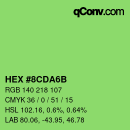 カラーコード: HEX #8CDA6B | qconv.com