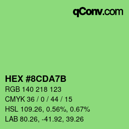 カラーコード: HEX #8CDA7B | qconv.com