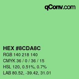 カラーコード: HEX #8CDA8C | qconv.com