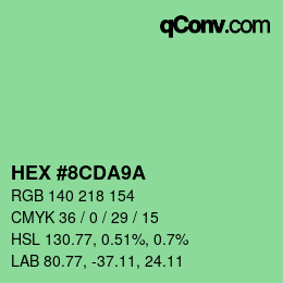 Color code: HEX #8CDA9A | qconv.com