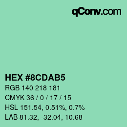 Color code: HEX #8CDAB5 | qconv.com