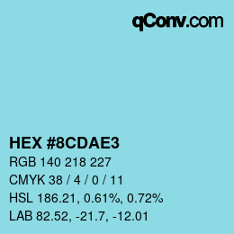 Color code: HEX #8CDAE3 | qconv.com