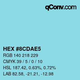 カラーコード: HEX #8CDAE5 | qconv.com