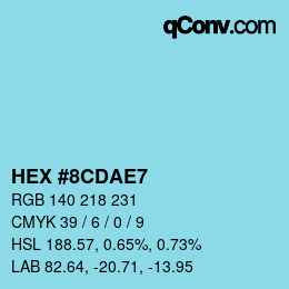 Color code: HEX #8CDAE7 | qconv.com