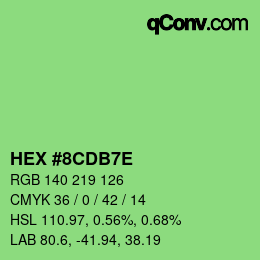 Color code: HEX #8CDB7E | qconv.com