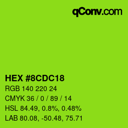 カラーコード: HEX #8CDC18 | qconv.com
