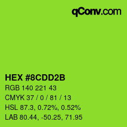 Color code: HEX #8CDD2B | qconv.com