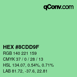 Color code: HEX #8CDD9F | qconv.com