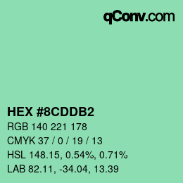 カラーコード: HEX #8CDDB2 | qconv.com
