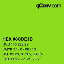 Color code: HEX #8CDE1B | qconv.com