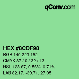 Color code: HEX #8CDF98 | qconv.com