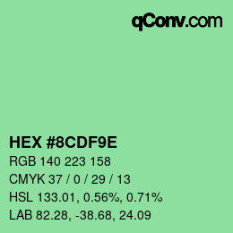 Color code: HEX #8CDF9E | qconv.com