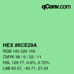 Color code: HEX #8CE29A | qconv.com