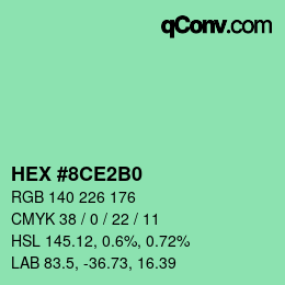 Color code: HEX #8CE2B0 | qconv.com