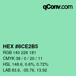 Color code: HEX #8CE2B5 | qconv.com