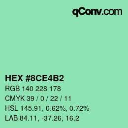 Color code: HEX #8CE4B2 | qconv.com
