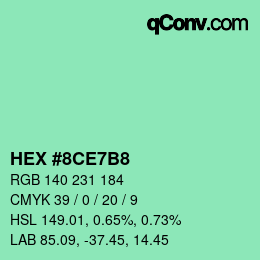 Color code: HEX #8CE7B8 | qconv.com