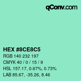 Color code: HEX #8CE8C5 | qconv.com