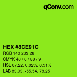 Código de color: HEX #8CE91C | qconv.com