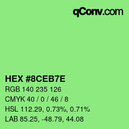 Color code: HEX #8CEB7E | qconv.com