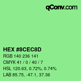 Color code: HEX #8CEC8D | qconv.com