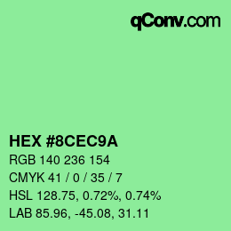 Color code: HEX #8CEC9A | qconv.com