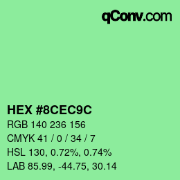 カラーコード: HEX #8CEC9C | qconv.com