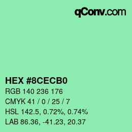 Color code: HEX #8CECB0 | qconv.com