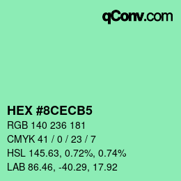 Color code: HEX #8CECB5 | qconv.com