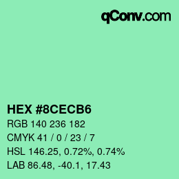 Color code: HEX #8CECB6 | qconv.com