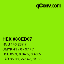 Color code: HEX #8CED07 | qconv.com