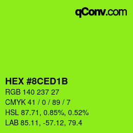Color code: HEX #8CED1B | qconv.com