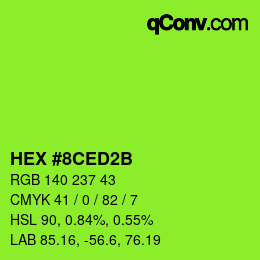 Color code: HEX #8CED2B | qconv.com