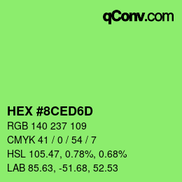 Color code: HEX #8CED6D | qconv.com