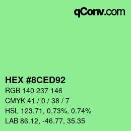 Color code: HEX #8CED92 | qconv.com