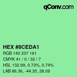 Color code: HEX #8CEDA1 | qconv.com