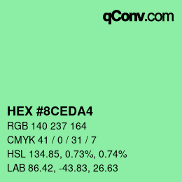 Color code: HEX #8CEDA4 | qconv.com
