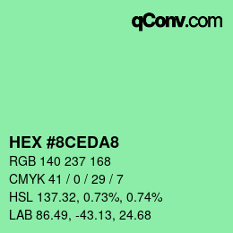 カラーコード: HEX #8CEDA8 | qconv.com