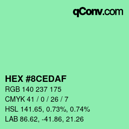 Farbcode: HEX #8CEDAF | qconv.com