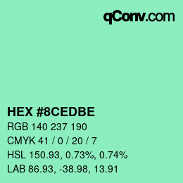 Farbcode: HEX #8CEDBE | qconv.com